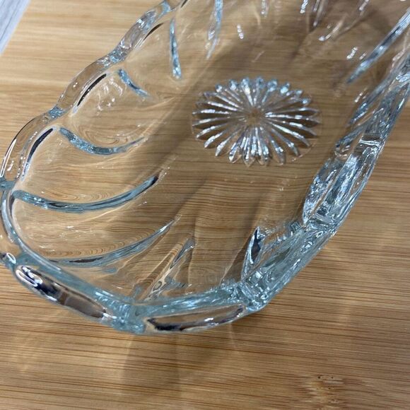 Vintage Anchor Hocking Banana Split Sundae Clear Glass Starburst Dishes Set of 4 - Picture 5 of 9